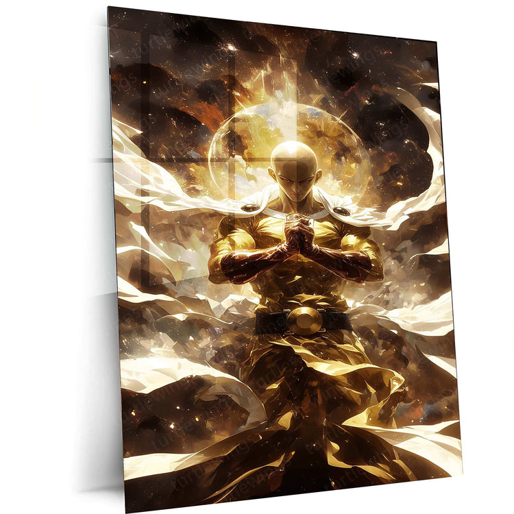 Saitama Metal Poster – One Punch Man | Epic Hero Art | Iconic Saitama Wall Decor - TURTLEWINGS 