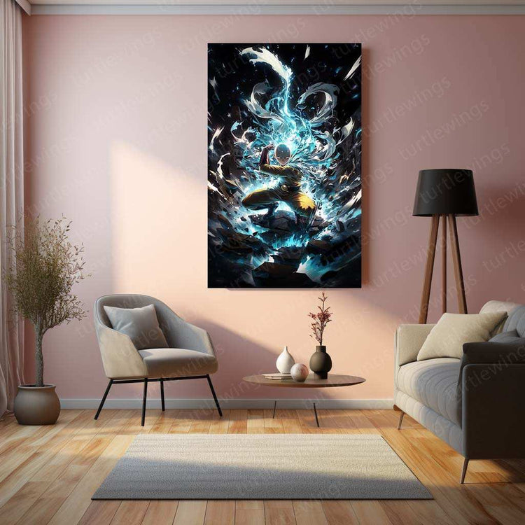 Saitama Metal Poster – One Punch Man | Epic Hero Art | Iconic Saitama Wall Decor 2 - TURTLEWINGS 