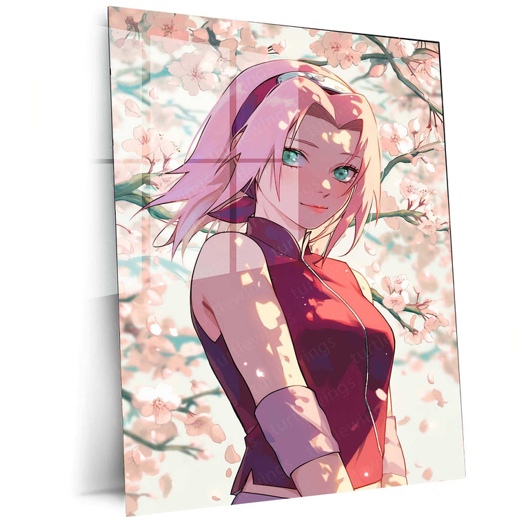 Sakura Haruno Metal Poster – Naruto | Beautiful Ninja Artwork | Inspirational Wall Decor - TURTLEWINGS 