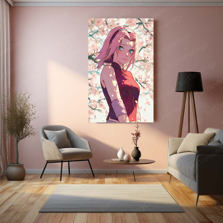 Sakura Naruto Metal Poster | Strong Anime Character | HD Print