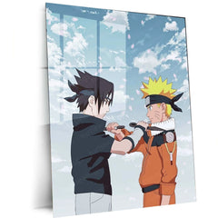 Sasuke & Naruto Metal Poster – Legendary Shinobi Rivalry Wall Art