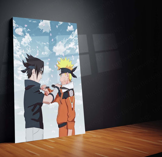 Sasuke x Naruto Metal Poster | Iconic Rivalry | High-Quality Metal Print