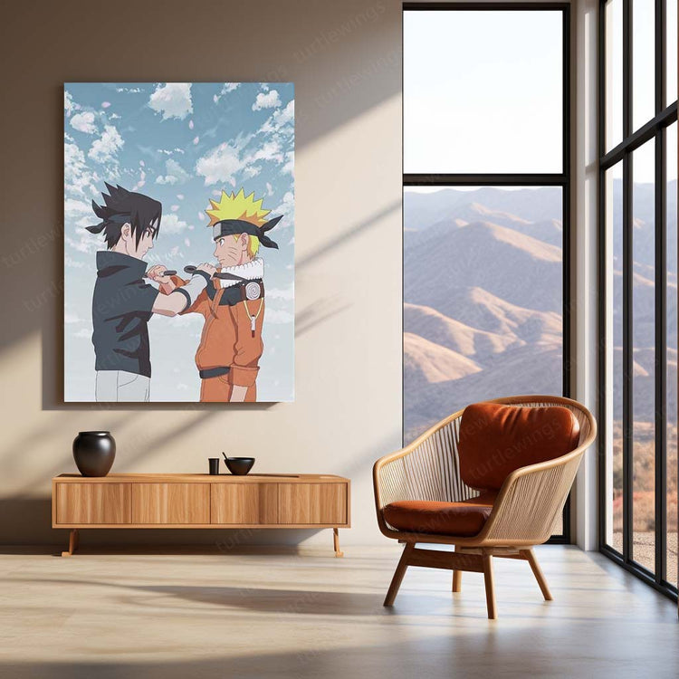 Sasuke x Naruto Metal Poster | Iconic Rivalry | High-Quality Metal Print