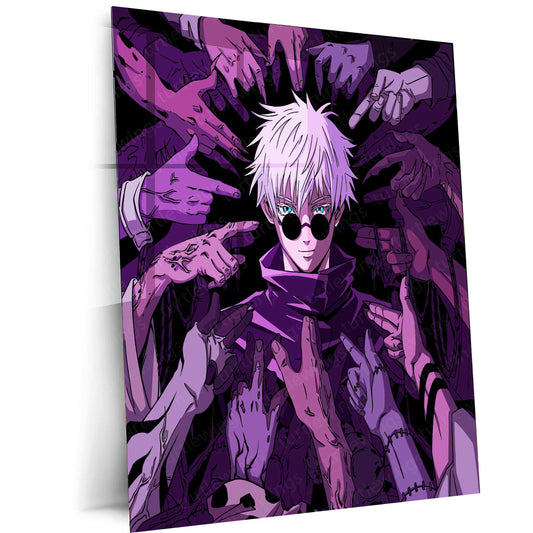 Satoru Gojo Jujutsu Kaisen Metal Poster | Infinity Sorcerer Wall Art | Anime Aesthetic Decor - TURTLEWINGS 