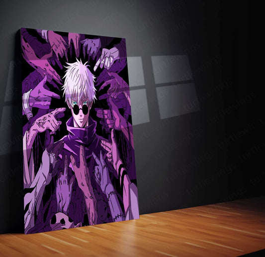 Satoru Gojo Jujutsu Kaisen Metal Poster | Infinity Sorcerer Wall Art | Anime Aesthetic Decor - TURTLEWINGS 