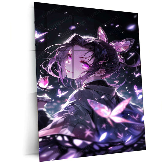 Shinobu Kocho Metal Poster – Demon Slayer | Beautiful Butterfly Hashira Wall Art | Anime Decor - TURTLEWINGS 