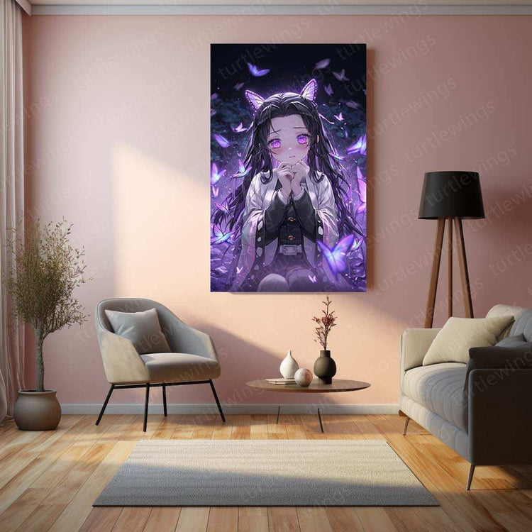 Shinobu Kocho Metal Poster – Demon Slayer | Beautiful Butterfly Hashira Wall Art | Anime Decor 2