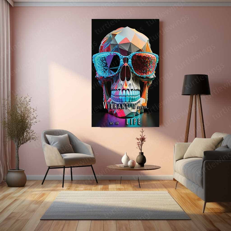 Skull Quoted Metal Poster | 'Live Boldly' Art | Turtlewings Collection