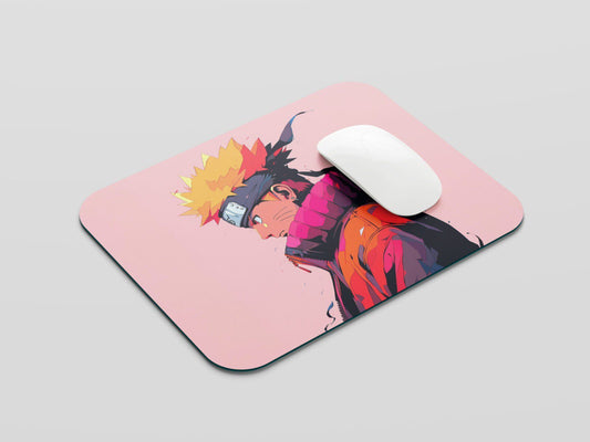 Cherry Blossom Ninja Vibes: TurtleWings NarutoAnime Pink Background Mouse Pad – Anime Precision in Pink