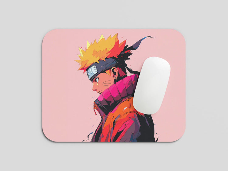 Cherry Blossom Ninja Vibes: TurtleWings NarutoAnime Pink Background Mouse Pad – Anime Precision in Pink