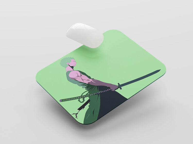 Swordsman's Gaze: TurtleWings Zoro OnePSide Look Mouse Pad – Capture the Intensity of the Swordsman