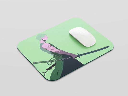 Swordsman's Gaze: TurtleWings Zoro OnePSide Look Mouse Pad – Capture the Intensity of the Swordsman