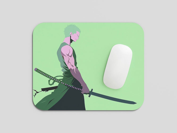 Swordsman's Gaze: TurtleWings Zoro OnePSide Look Mouse Pad – Capture the Intensity of the Swordsman