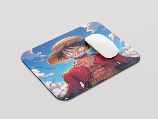 Dynamic Contrast: TurtleWings Luffy D Monkey Yellow and Black Mouse Pad – Manga Magic on Your Desk