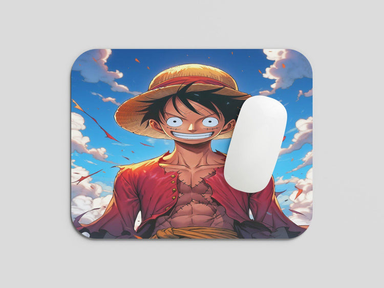 Dynamic Contrast: TurtleWings Luffy D Monkey Yellow and Black Mouse Pad – Manga Magic on Your Desk