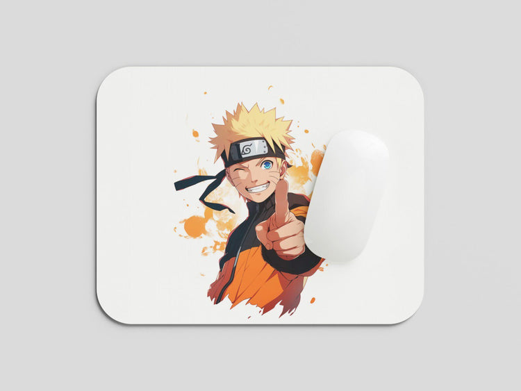 Spread Ninja Vibes: TurtleWings NarutoAnime Smiling Small Mousepad – Anime Joy for Your Desk