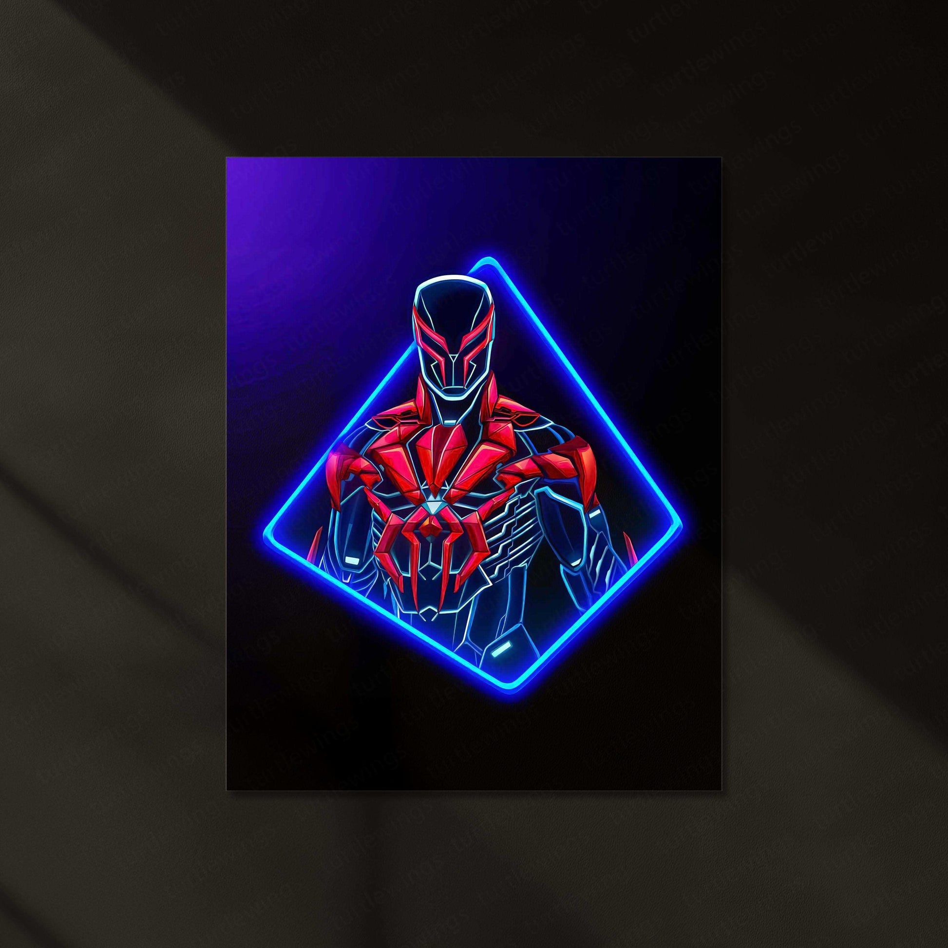 The Spider-Man Neon LED Metal Poster â Marvel Superhero Wall Art - TURTLEWINGS 