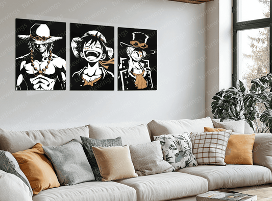 Luffy, Ace, and Sabo - The Brotherhood Metal Poster Set