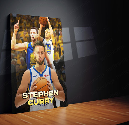 Stephen Curry NBA Superstar Metal Poster | Basketball Icon | Turtlewings Sports Art