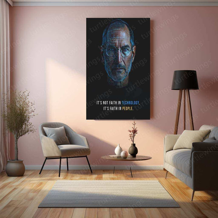 Steve Jobs Metal Poster | Apple Visionary Wall Art | Innovation & Leadership Decor - TURTLEWINGS 