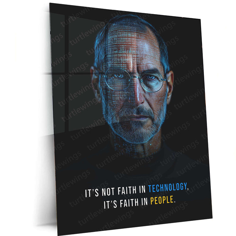 Steve Jobs Metal Poster | Apple Visionary Wall Art | Innovation & Leadership Decor - TURTLEWINGS 