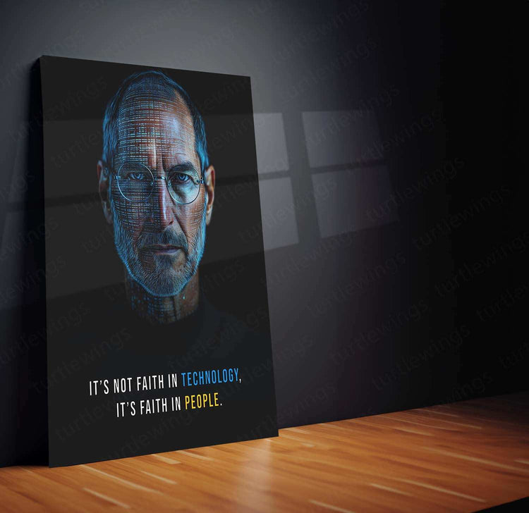 Steve Jobs Metal Poster | Apple Visionary Wall Art | Innovation & Leadership Decor - TURTLEWINGS 