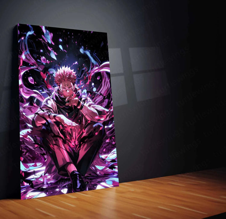 Sukuna Metal Poster – King of Curses | Jujutsu Kaisen Wall Art | Dark Power Decor 2 - TURTLEWINGS 