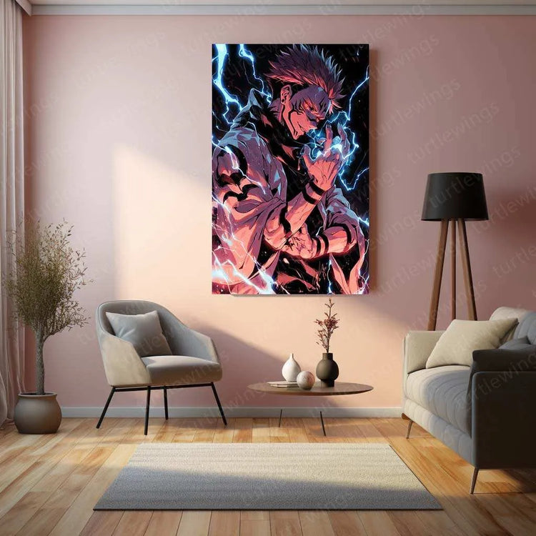 Sukuna Metal Poster – King of Curses | Jujutsu Kaisen Wall Art | Dark Power Decor 3 - TURTLEWINGS 