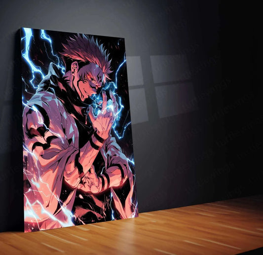 Sukuna Metal Poster – King of Curses | Jujutsu Kaisen Wall Art | Dark Power Decor 3 - TURTLEWINGS 