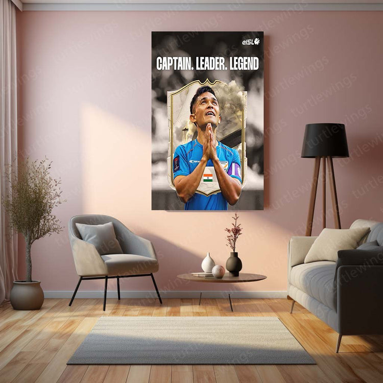 Sunil Chhetri Metal Poster - Indian Football Legend