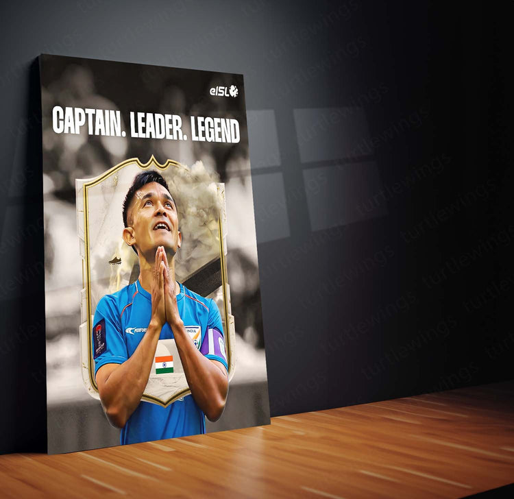 Sunil Chhetri Metal Poster - Indian Football Legend