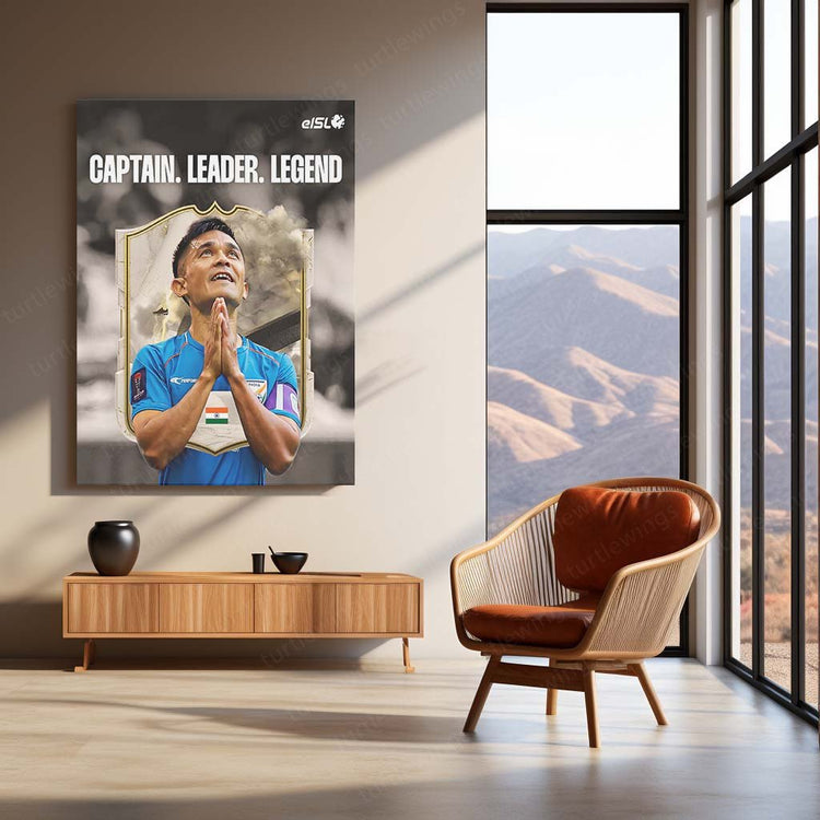 Sunil Chhetri Metal Poster - Indian Football Legend