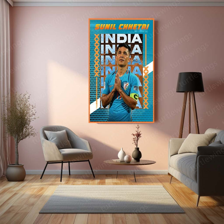 Sunil Chhetri: Heart of Indian Football Metal Poster | Turtlewings Legendary Series