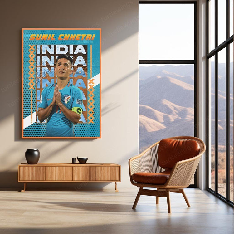 Sunil Chhetri: Heart of Indian Football Metal Poster | Turtlewings Legendary Series