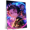 Tanjiro & Nezuko Metal Poster | Demon Slayer Anime Wall Art | Sibling Bond Aesthetic