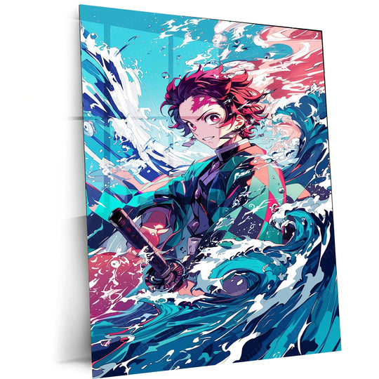 Tanjiro Metal Poster – Demon Slayer Hero | Tanjiro Kamado Wall Art | Powerful Samurai Decor - TURTLEWINGS 