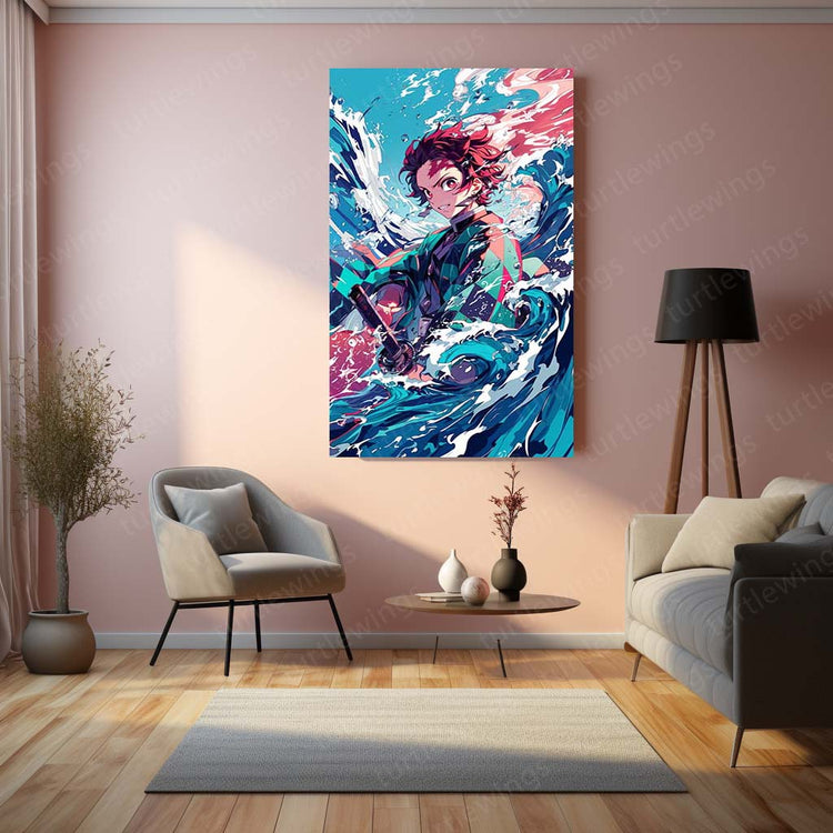 Tanjiro Kamado Metal Poster | Demon Slayer Hero | HD Print