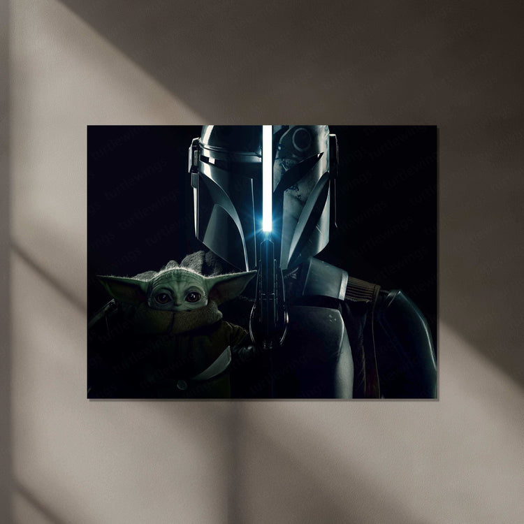 The Mandalorian Neon LED Metal Poster - TURTLEWINGS 