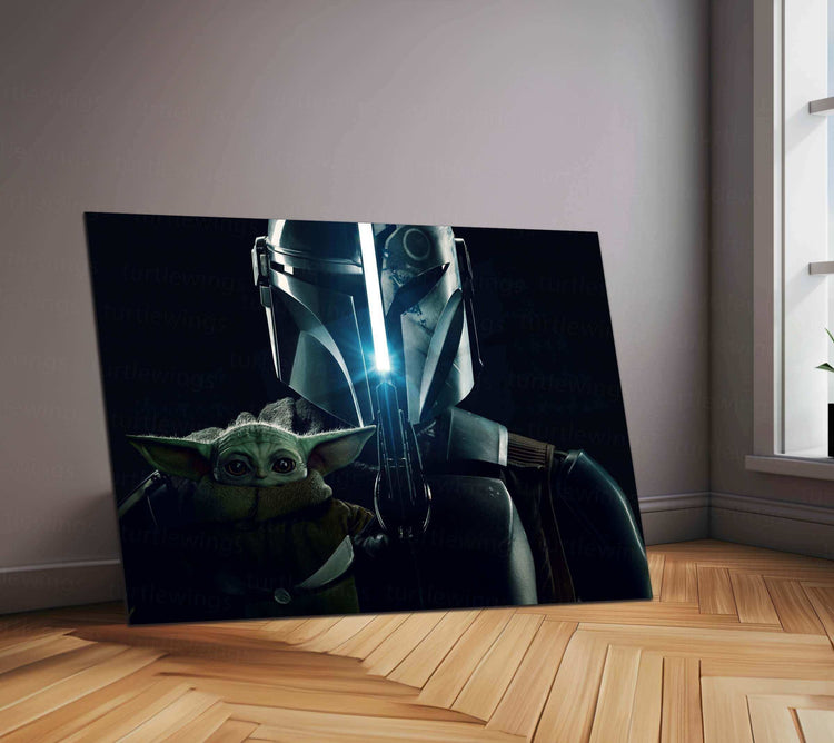 The Mandalorian Neon LED Metal Poster - TURTLEWINGS 