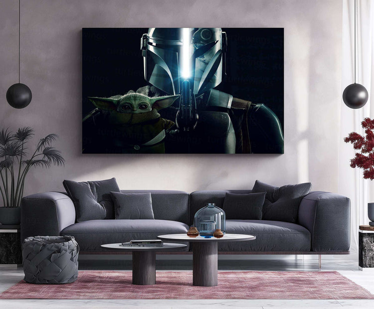 The Mandalorian Neon LED Metal Poster - TURTLEWINGS 