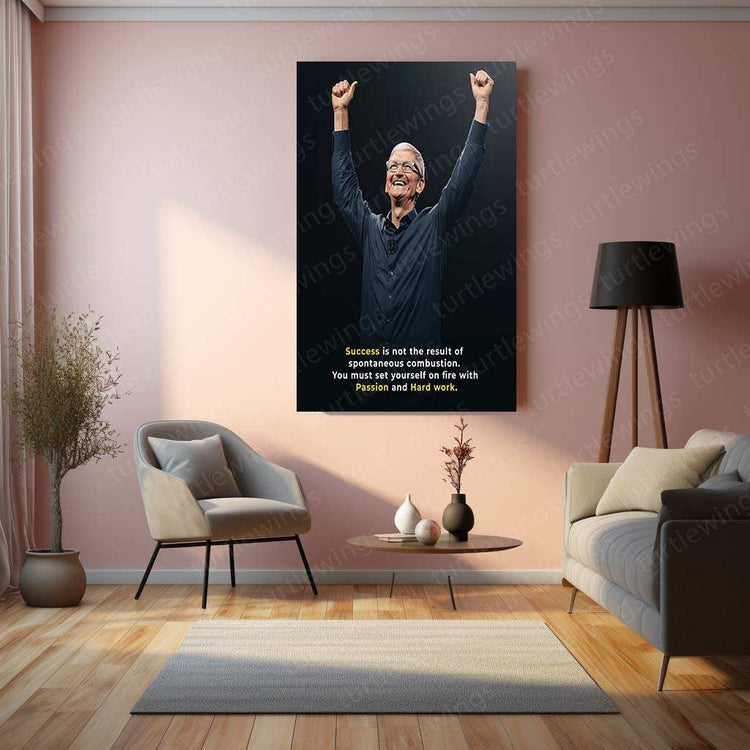 Tim Cook Metal Poster | Apple CEO Wall Art | Tech & Leadership Decor - TURTLEWINGS 