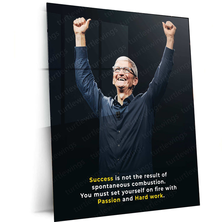 Tim Cook Metal Poster | Apple CEO Wall Art | Tech & Leadership Decor - TURTLEWINGS 