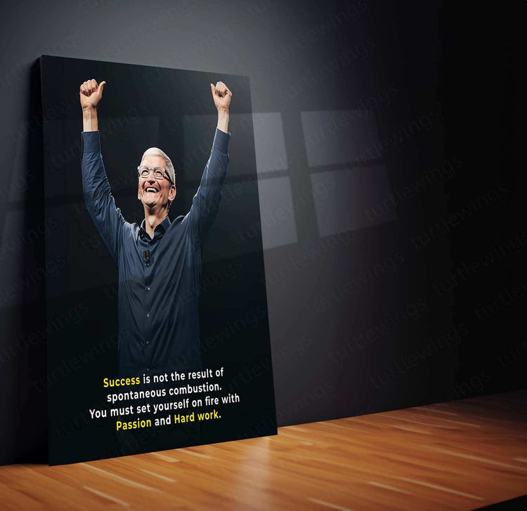 Tim Cook Metal Poster | Apple CEO Wall Art | Tech & Leadership Decor - TURTLEWINGS 