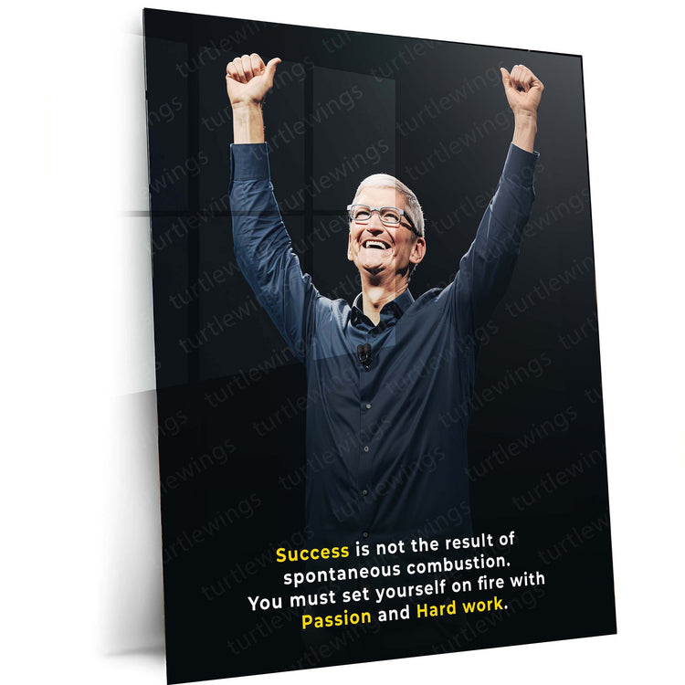 Visionary Leadership – Tim Cook Quote Metal Poster | Inspirational Wall Art | HD Print