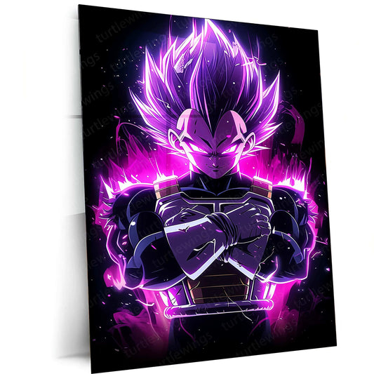 Vegeta Metal Poster – Dragon Ball Z Warrior | Saiyan Prince Wall Art | Powerful Anime Decor - TURTLEWINGS 