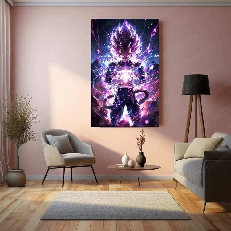 Vegeta Metal Poster – Dragon Ball Z Warrior | Saiyan Prince Wall Art |3 - TURTLEWINGS 