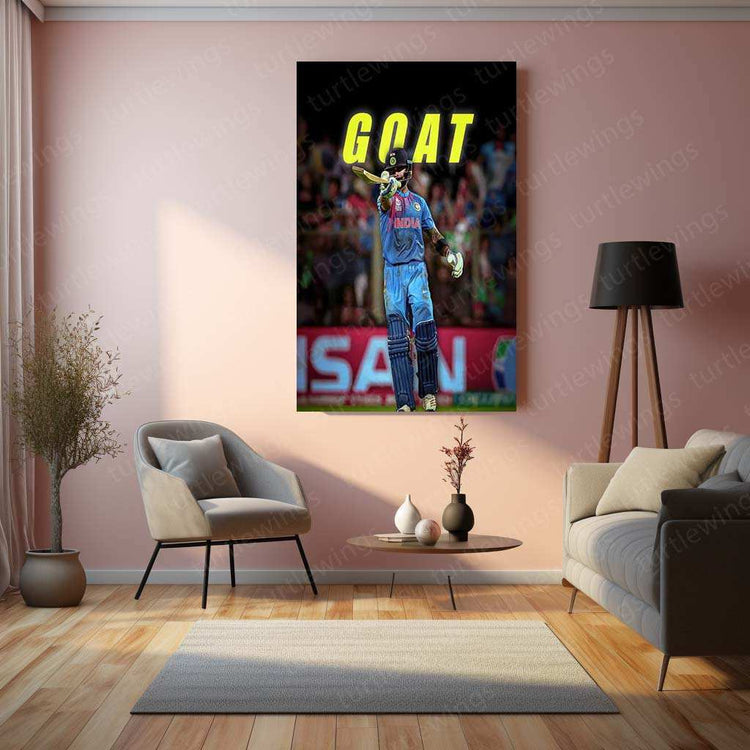 Virat Kohli GOAT Metal Poster – The King of Cricket Wall Art - TURTLEWINGS 