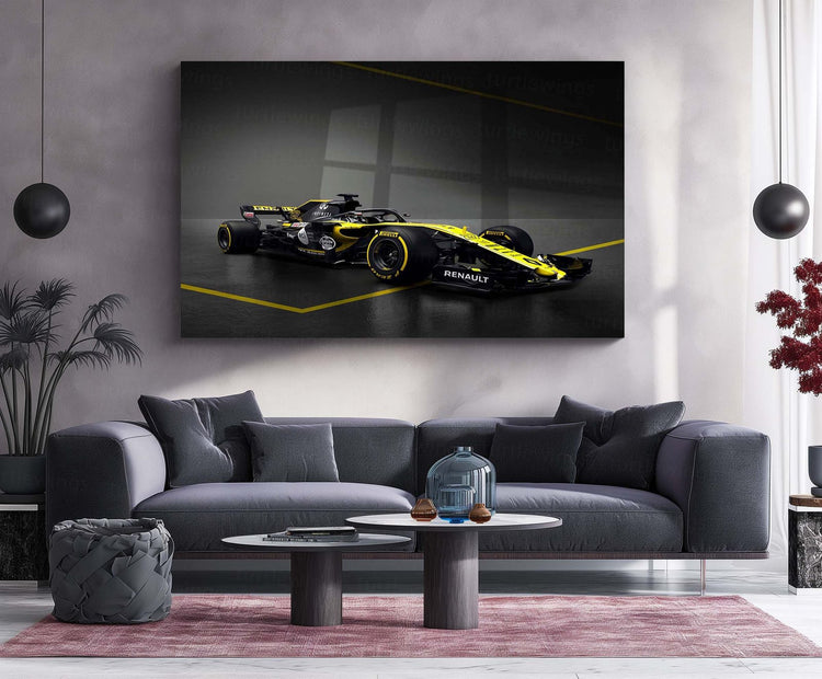 Renault R.S.18 F1 Racecar Metal Poster | Racing Team Art