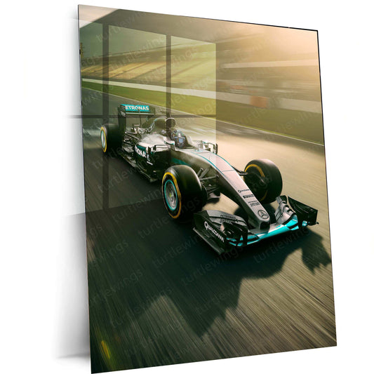 Mercedes-AMG Petronas F1 Metal Poster | Silver Arrows Racing Art | Formula 1 Wall Decor - TURTLEWINGS 