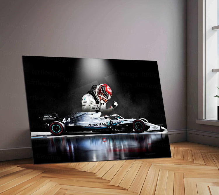 Lewis Hamilton Metal Poster | Mercedes-AMG Petronas F1 | Formula 1 Racing Legend Wall Art - TURTLEWINGS 